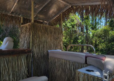 Custom fitted bathroom for a care free Alabama Tiki Pontoon cruise