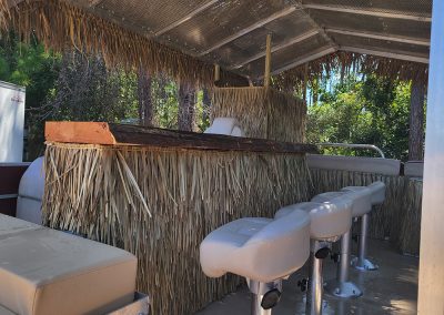 Drinking bar view of Drinking bar view of Alabama Tiki Pontoon party boat rentals in Orange Beach